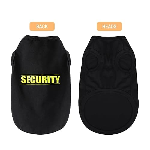 Discover Cozy Cotton Canine Wear: Soft, Lightweight, and Breathable Dog Shirt Vest with Eye-Catching Graphics(Security), Keeping Your Furry Friend Warm and Comfy! Black M thumbnail 2