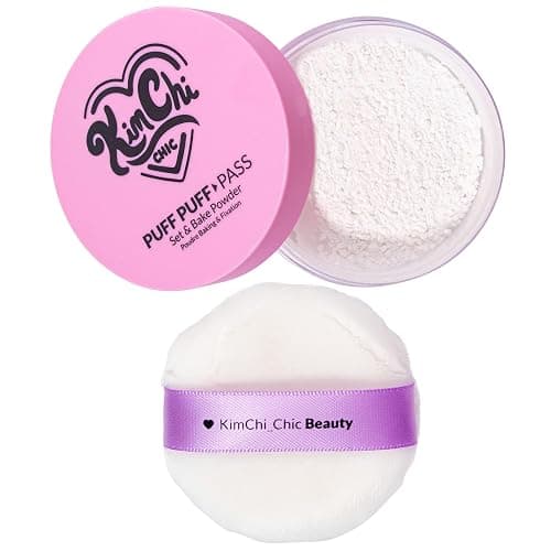 Kimchi Chic Beauty Puff Puff Pass Set and Bake Setting Powder for Makeup, Extra Fluffy Loose Face Powder Poof, Soft Natural Face Makeup for Uneven Skin Tone, 01 Ivander thumbnail 7
