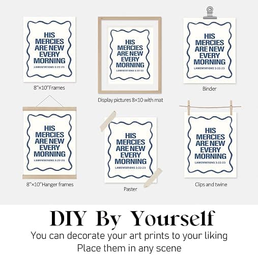 Locomiss Navy Blue Dorm Decor Wall Art Posters, Preppy Y2K Teen Girls | Wall Art Room Decor, Christian Blue Wall Dorm Decorations Prints for College Teen Girls, Set of 4 (8x10 Unframed) thumbnail 7