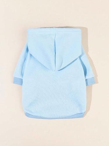 QWINEE Basic Dog Hoodie Sweatshirt Puppy Sweater Warm Cat Costumes Pet Clothes for Chihuahua Puppy Kitten Small Medium Dogs Light Blue Large thumbnail 5