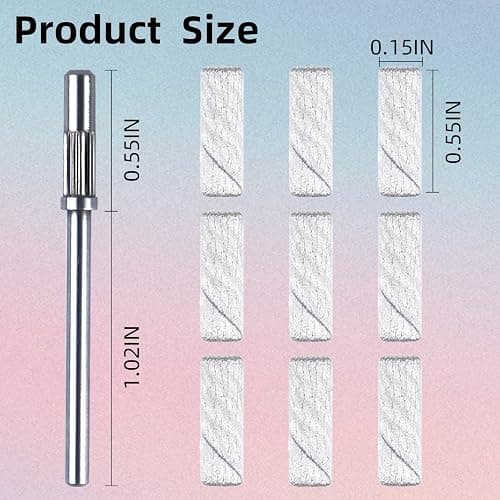 100 Pcs (180 Grit White) Small Sanding Bands Nail Drill Bit,Nail Drill Bits,Extreme Fine Grit Mini Sanding Band,Nail Bits,Upgrade 3.1mm Mandrel Bits,Professional Nail Drill Bit for Acrylic Nails thumbnail 4