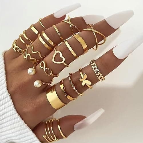 JSTHHTT Schmuck Gold, Schmucksets für Damen, Schmuckset Gold, Schmuck Set Damen, Modeschmuck Schmuckset, Schmuck Set für Geschenke Geburtstags Valentinstag thumbnail 3