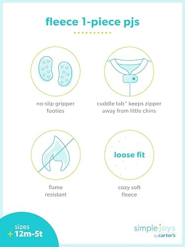 Simple Joys by Carter's girls Loose-Fit Flame Resistant Fleece Footed Pajamas thumbnail 4