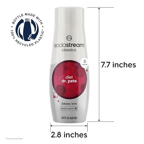 SodaStream - Diet Dr Pete Beverage Mix - For Soda Water Makers - Turns 9.5 Gallons of Sparkling Water into delicious Diet Dr Pete - No sugar or HFCS - 14.9 Fl Oz, Pack of 4 thumbnail 4