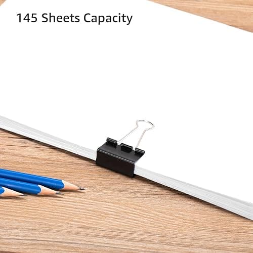 Amazon Basics Sturdy Binder Clips, Office Supplies, Medium 1.25 inches, Document Organizing, Sturdy Steel, Black, 24 Count (2 Pack of 12) thumbnail 9