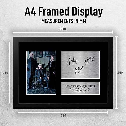 HWC Trading FR A4 Jason Isaacs, Tom Felton & Helen McCrory Harry Potter The Malfoys Gifts Printed Signed Autograph Picture for Movie Memorabilia Fans - A4 Framed - (Framed) The Malfoys thumbnail 2