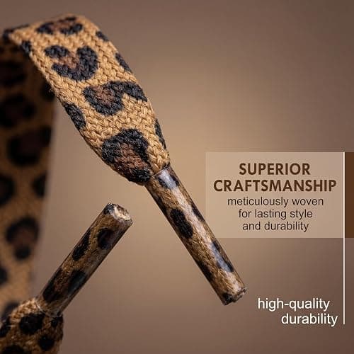 Retro Leopardenmuster Flache Schnürsenkel Verdickt Verschleißfest Persönlich Passend Hoch Canvas Schuhe Braun Schwarz Leopard 120cm 2 Paar,schnürsenkel rund,schnürsenkel,schnürsenkel leopardenmuster thumbnail 4
