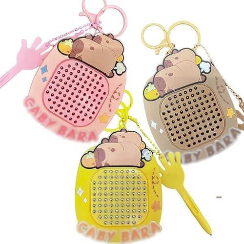 Echehi 3pcs Fidget Keyring, Fidget Toys with Magnetic Drawing Board and Maze Map, Sensory Fidget Toys for Adults and Child to Relieve Anxiety. katifidget3 - Image 1