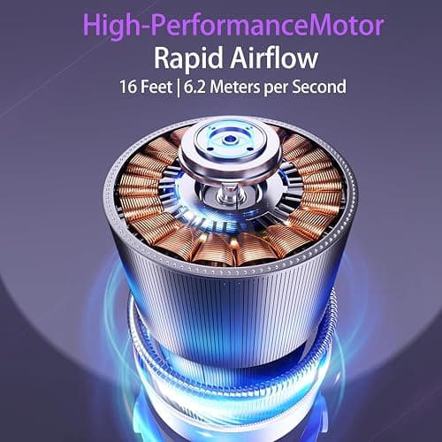 Wastou Rechargeable USB Desk Fan with Digital Display, 5-Speed Ultra Quiet Table Fan, 90° Manual Tilt & Hangable Fan for Bedroom, Kitchen, Camping, Office，Living Room thumbnail 3
