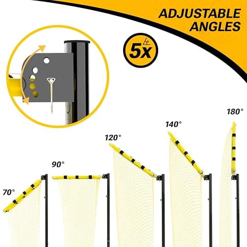 Dimples Excel 10.5 FT Adjustable Volleyball Setter Training Net with 3 Height Levels and 5 Ball Return Angles (70°–180°), Includes Volleyball, Pump, Carry Bag & Sandbags for Indoor/Outdoor Practice thumbnail 3