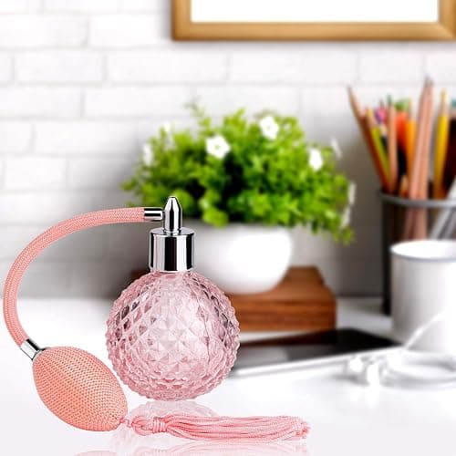 Lamoutor Vintage Perfume Spray Bottle 100ml Pink Vintage Refillable Perfume Bottle with Long Tassel thumbnail 5