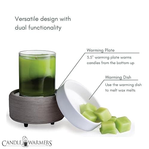 Candle Warmers ETC 2-in-1 Candle and Fragrance Warmer for Warming Scented Candles or Wax Melts and Tarts with to Freshen Room, Gray Texture thumbnail 8