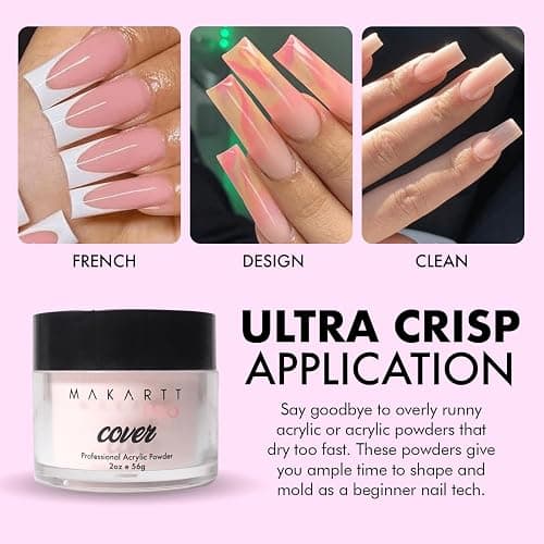 MakarttPro Acrylic Starter Kit for Beginners - Includes Pink & Clear Powder, High-Quality Acrylic Essentials Perfect for Aspiring Professional Nail Technicians thumbnail 4