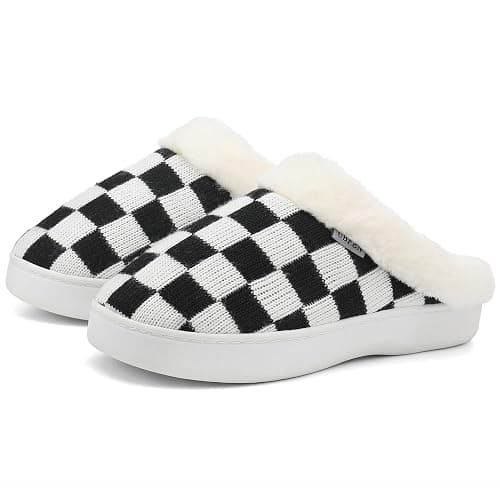 UBFEN Womens Slippers Classic Plaid Winter Warm with Memory Foam Fluffy House Shoes Platform Indoor Bedroom thumbnail 6