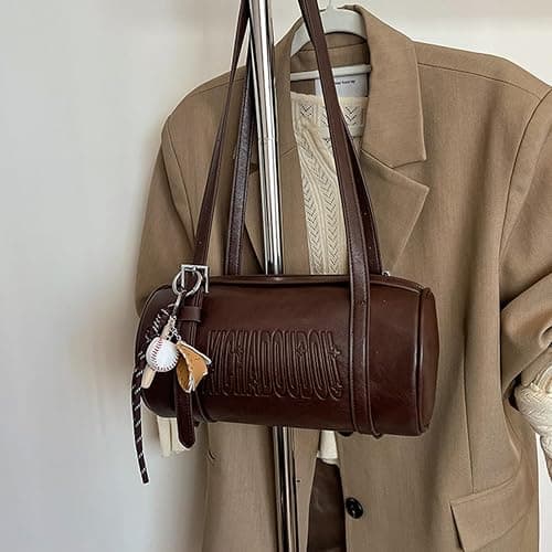 Multifunctional Retro Styles Cylinder Handbag For Women PU Leather Shoulder Bag 2025 Design Crossbody Purse Armpit Bags Cylinder Shoulder Bag thumbnail 8