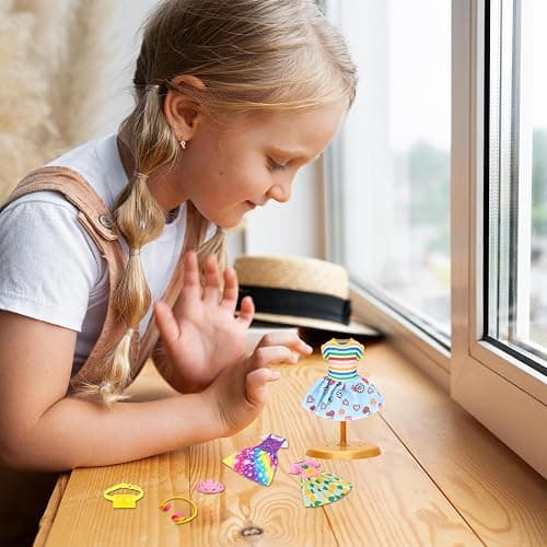 30 PCS Mini 6 Inch Doll Clothes and Accessories Include 4 Tops, 4 Pants for Boy Dolls, 5 Dresses , 2 Swimsuit and 2 Shoes, 10 Outfits Hangers Pocket Glasses Headset Crown for 5.3-6 Inch Dolls thumbnail 7