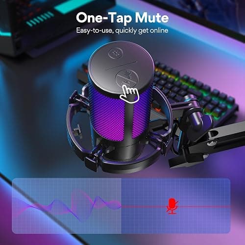 MAONO Gaming USB Microphone, Noise Cancellation Condenser Mic with Mute, Gain, Monitoring, Boom Arm Mic for Streaming, Podcast, Twitch, YouTube, Discord, PC, Computer, PS4, PS5, Mac, GamerWave DGM20S thumbnail 7