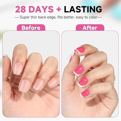UNA GELLA Extra Short Square Nail Tips, 312pcs XS Square Gel Nail Tips | Soft Gel Full Cover Half Matte No Need File Acrylic Fake Nails for Nail Extension Home DIY Nail Salon 12 Sizes thumbnail 4