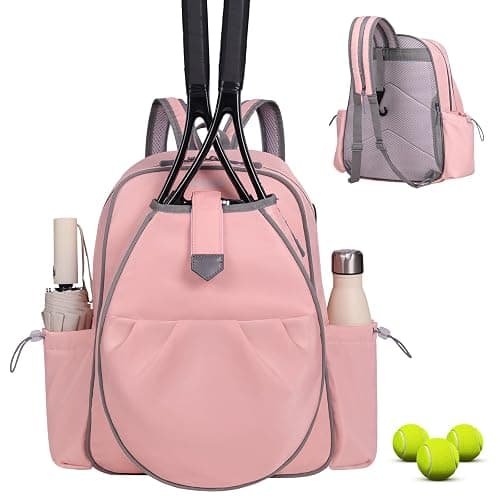 JKAOO Tennis Bags for Women, Waterproof Tennis Sling Crossbody Shoulder Backpack Holds 2 Rackets, Tennis Racket Bag for Pickleball Badminton - Image 1