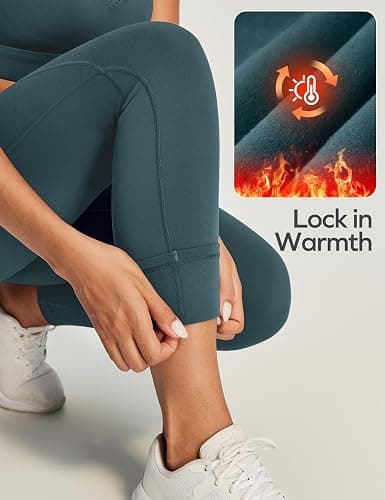 Ewedoos Fleece Lined Leggings Women Thermal Leggings for Women with Pockets High Waisted Winter Warm Tights Pants Clothes thumbnail 4