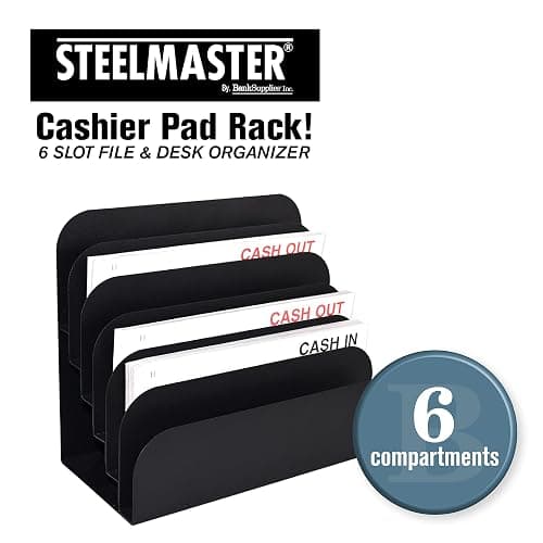 BankSupplies STEELMASTER 6 Slot File and Desk Organizer Paper Organizer Black Powder Coat Finish thumbnail 3