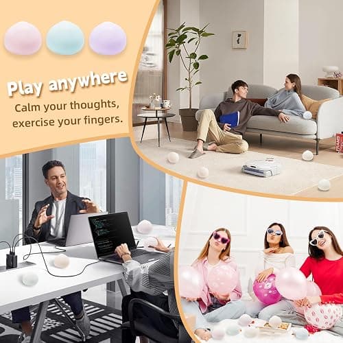 Chicooan 3 Pack Squishy Toys Stress Balls, Sand Squishy Balls ASMR Toys with Air Pumps Smoothie Balls for Stress Relief, Squeeze Fidget Toys for Party Favors thumbnail 7