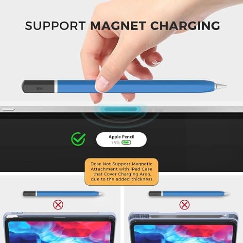 TRONWIN Apple Pencil Pro case,Classic Pencil Design Cover,Silicone Apple Pencil 2nd Generation case,Perfect Grip Apple Pencil Pro Sleeve (Blue) thumbnail 4