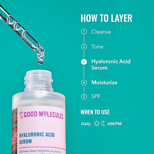 Good Molecules Hyaluronic Acid Serum Pack 2 – 75 ml / 2.5 fl oz Each | Lightweight Facial Serum with 1% Hyaluronic Acid for Hydration thumbnail 5