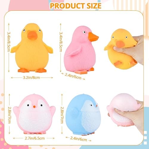 Squishy Fidget Toys Stress Balls,Tedmax 4PCS Cute Penguin & Duck Squeeze Toys,Taba Squishy Packs Perfect for Kids Sensory Play,Anxiety & Stress Relief for Adults Teens Party Favors,Classroom Prizes thumbnail 3