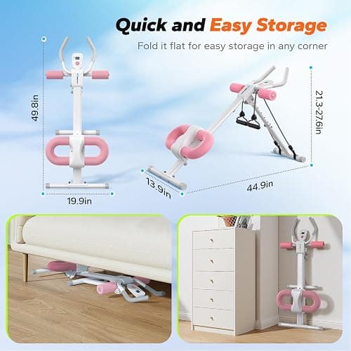 MERACH Ab Machine, Ab Workout Equipment, Adjustable Ab Trainer Machine for Abs Workout at Home Gym, Foldable, Knee Protection, Abdominal Trainer for Stomach Workout thumbnail 5