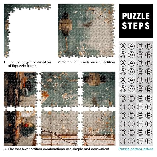 Puzzle da 1000 pezzi per adulti paesaggio di gatti vintage giocattoli educativi per l'apprendimento Lista dei desideri con Babbo Natale 52x38cm thumbnail 4
