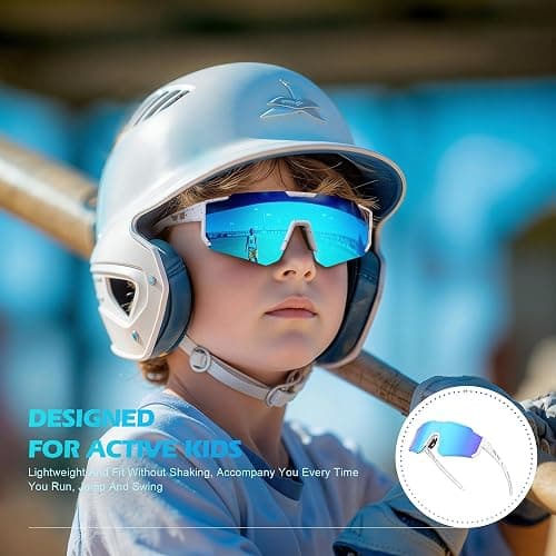 Fanshen Youth Baseball Sunglasses for Kids - Polarized Sunglasses Softball Cycling for Boys Girls Ages 3-12 UV Protection thumbnail 2
