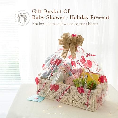 Mkono Macrame Storage Baskets Boho Decor Box Handmade Woven Decorative Countertop Toilet Tank Shelf Cabinet Organizer for Bedroom Livingroom Home, Set of 2, Ivory - Ivory thumbnail 7