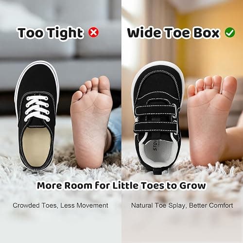 STQ KIDS Toddler Classic Retro Wide Toe Box Sneakers Boys Girls Walking Tennis Shoes Comfort First Walking Shoe Activities thumbnail 4