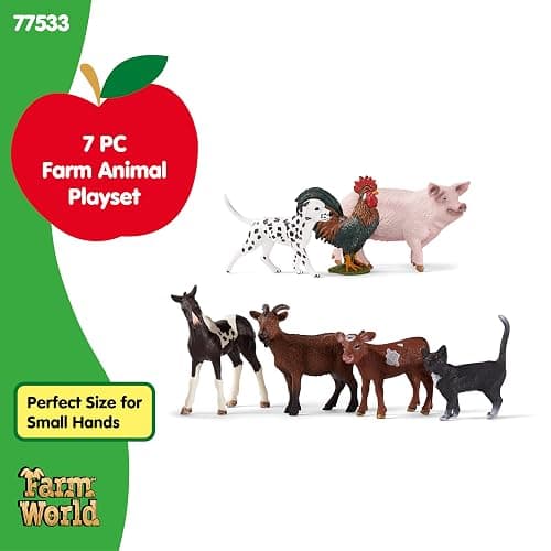 Schleich Farm World - 7 PC Farm Animal Playset with Dog, Cat, Pig, Goat, Rooster, Baby Horse and Cow Toys - Realistic Barnyard Figurines - Fun Educational Figures For Kids and Toddlers Ages 3+ | 77533 thumbnail 6