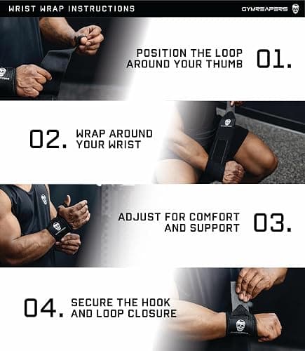 Gymreapers Weightlifting Wrist Wraps (IPF Approved) 18" Professional Quality Wrist Support with Heavy Duty Thumb Loop - Best Wrap for Powerlifting Competition, Strength Training, Bodybuilding thumbnail 6
