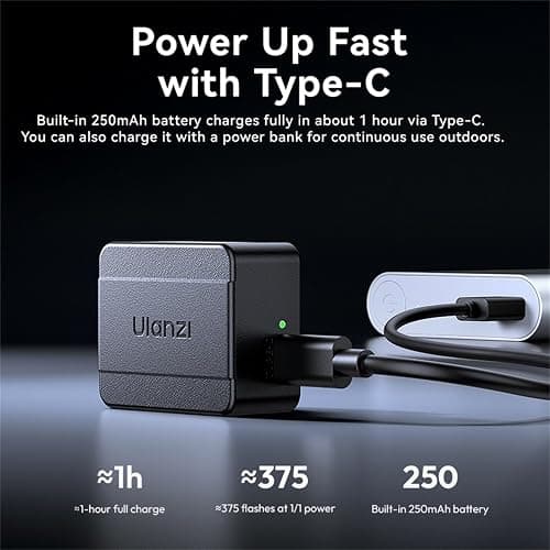 ULANZI SL02 Mini Flash Speedlite with Video Light, GN8 6500K Camera Mini Flashlight Fill Light for Canon Fuji Sony Nikon and Other More SLR Digital Cameras, 4 Power Levels Camera Flash Speedlight thumbnail 7