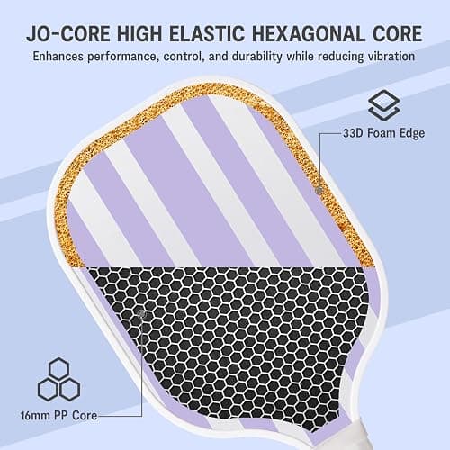 AOBORTY Pickleball Paddles 4 Pack - USAPA Light Graphite Premium Rackets Fiber Face & Polymer Honeycomb Core Pickleball Set with 4 Outdoor Indoor Balls Including Portable Carry Bag thumbnail 4