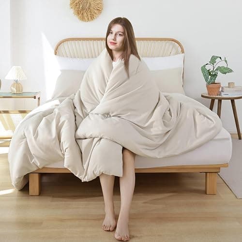 ROSGONIA Comforter Full Size for Girls Boys Teens Beige, 3pcs (1 Boho Comforter & 2 Pillowcases), Lightweight Dorm Bedding Soft All Season Bed Set thumbnail 2