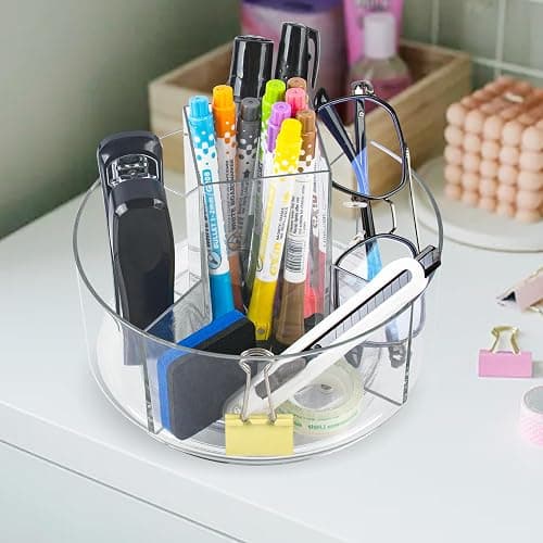 360° Rotating Makeup Organizer Clear Lazy Susan Organizer for Vanity, Cosmetic Display Cases for Bathroom Countertop, Makeup Storage Organizer, Desktop Dresser Sundries Storage Boxes thumbnail 6