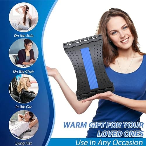 MINOLL Back Stretcher for Lower Back Pain Relief, 3 Level Adjustable Lumbar Back Cracker Board, Back Cracking Device, Back Massager for Scoliosis, Spine Decompression thumbnail 7