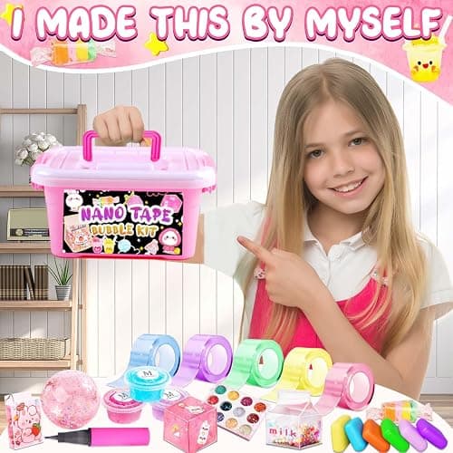 ZiZa Nano Tape Bubble Kit for Kids, Nano Tape Squishy Maker Making Kit, Christmas Birthday Arts and Crafts Toys Gifts for Girls, Step by Step Video Tutorials thumbnail 7