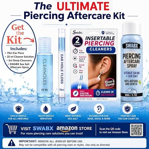 SWABX Piercing Aftercare Saline Spray 80ml – Fine Mist Sea Salt Spray for Ear, Nose & Body Piercings – Gentle Daily Care thumbnail 14