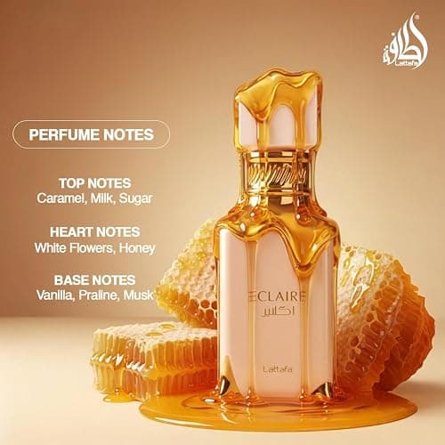 Lattafa Eclaire - Vanilla, Caramel, Sweet, Floral - Eau de Parfum Long-Lasting Fragrance for Women, 3.40 Ounce / 100 ml | Long-Lasting Fragrance, 3.40 Ounce / 100 ml thumbnail 3