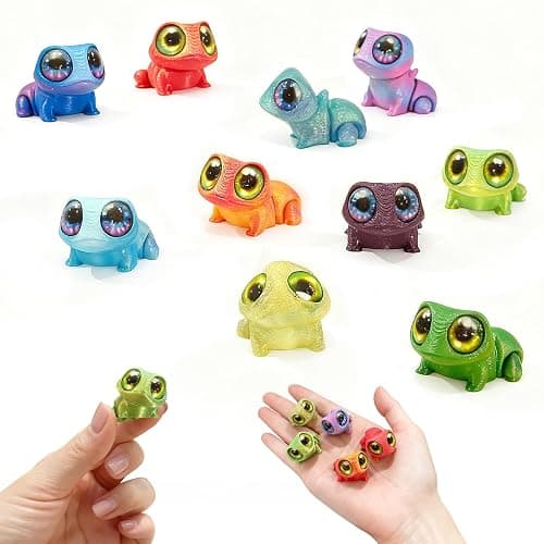 WJOVK 3D Printed Big-Eyed Frog Toy,10 PackArticulating Realistic Animal Pendant,Unique Desk Decor & Flexible Gift Idea (10PC Frog) - Image 1