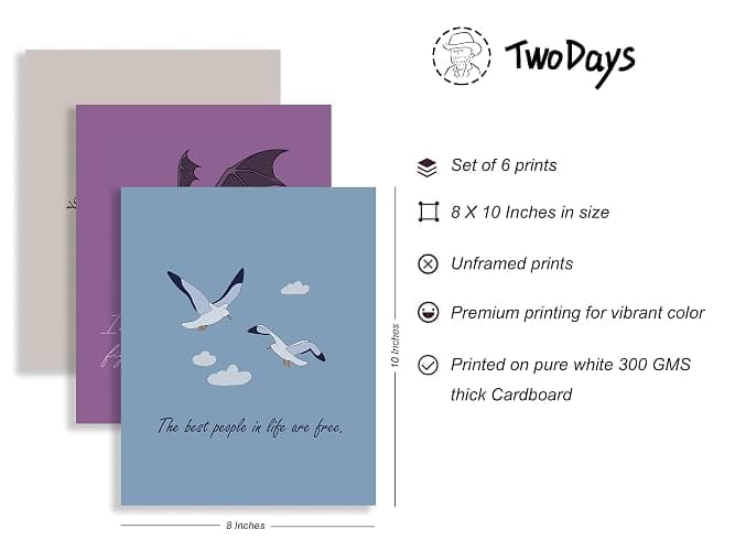 TwoDays Taylor Music Inspired Posters, Eras Album Wall Art for Fans Gifts, Song Lyrics Room Decor for Bedroom. (8" X 10", Set of 6, UNFRAMED) thumbnail 3
