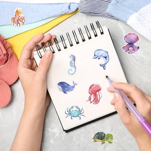 500pcs Ocean Animal Stickers Roll for Kids, Sea Animal Stickers Sea Creature Labels Fish Stickers Decals for Water Bottle Computer Craft Supplies Classroom Rewards Under The Sea Decorations thumbnail 7