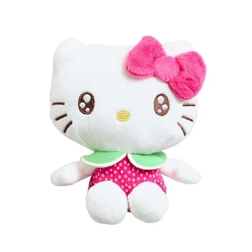 Hello Kitty Macedonia Scented Plush, 12cm Soft Toy in Pink Dress, Fruity Fragrance, Official Licensed Mini Collectable Plush, for Hello Kitty Fans, Suitable for Ages 4+ - Image 1