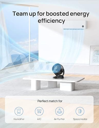 Dreo Fan for Bedroom, 12 Inches, 70ft Powerful Airflow, 28db Quiet Table Air Circulator Fans for Whole Room, 120° Adjustable Tilt, 3 Speeds, Desktop Fan for Home, Office, Kitchen thumbnail 7