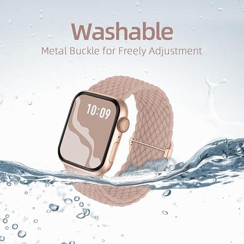 Braided Stretchy Solo Loop Compatible for Apple Watch Band 38mm 40mm 41mm 42mm 44mm 45mm 46mm 49mm for Women Men, Nylon Elastic Straps Wristbands for iWatch Series 10 9 8 7 6 SE 5 4 3 2 Ultra Ultra 2 thumbnail 2